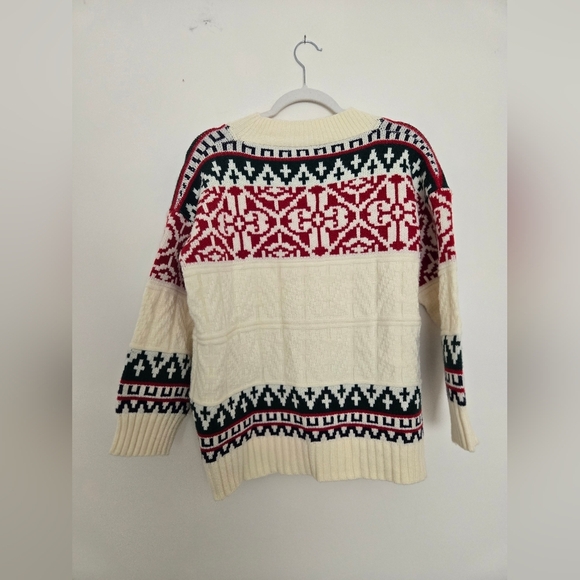 On Blue Cozy Knit Green and Red Christmas Winter Cardigan | Size L - Picture 5 of 6